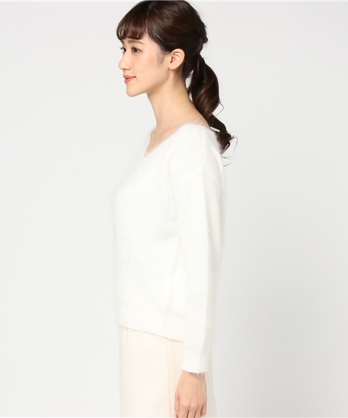 EDIT COLOGNE（エディットコロン）の「【美人百花 1月号掲載】《EDIT COLOGNE》アンゴラ混ニット（ニット/セーター・レディース・ホワイト系その他/ベージュ系その他/ピンク/グレー系その他・FREE）」の6枚目の写真