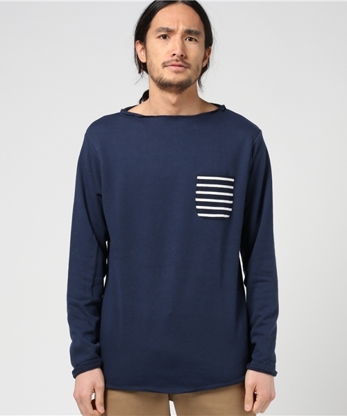 go slow caravan（ゴースローキャラバン）の「ガーゼウラケカットオフクルー（スウェット・メンズ・ネイビー/ホワイト/オリーブ/杢グレー・MEDIUM/LARGE）」の4枚目の写真