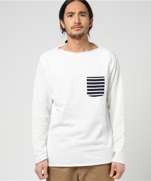 go slow caravan（ゴースローキャラバン）の「ガーゼウラケカットオフクルー（スウェット・メンズ・ネイビー/ホワイト/オリーブ/杢グレー・MEDIUM/LARGE）」の2枚目の写真