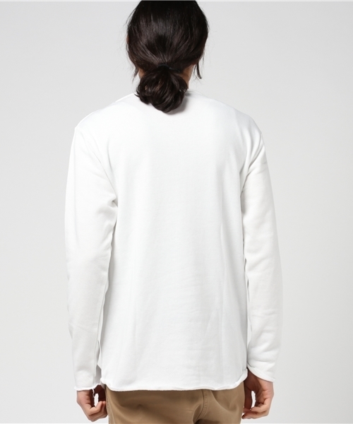 go slow caravan（ゴースローキャラバン）の「ガーゼウラケカットオフクルー（スウェット・メンズ・ネイビー/ホワイト/オリーブ/杢グレー・MEDIUM/LARGE）」の6枚目の写真