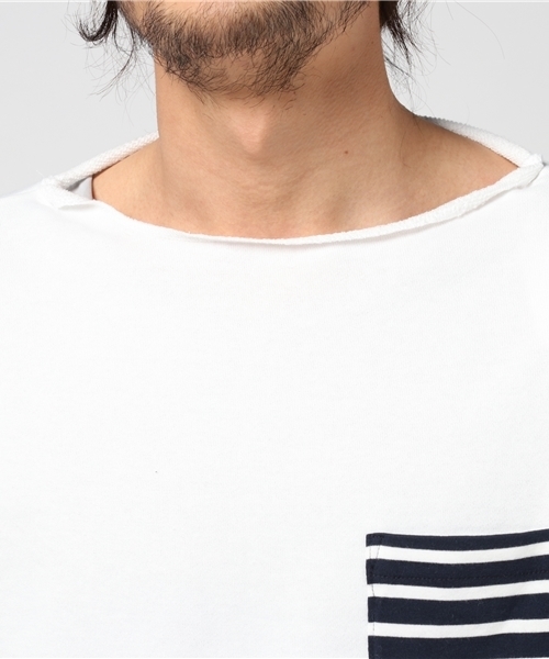 go slow caravan（ゴースローキャラバン）の「ガーゼウラケカットオフクルー（スウェット・メンズ・ネイビー/ホワイト/オリーブ/杢グレー・MEDIUM/LARGE）」の7枚目の写真