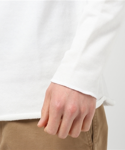 go slow caravan（ゴースローキャラバン）の「ガーゼウラケカットオフクルー（スウェット・メンズ・ネイビー/ホワイト/オリーブ/杢グレー・MEDIUM/LARGE）」の8枚目の写真