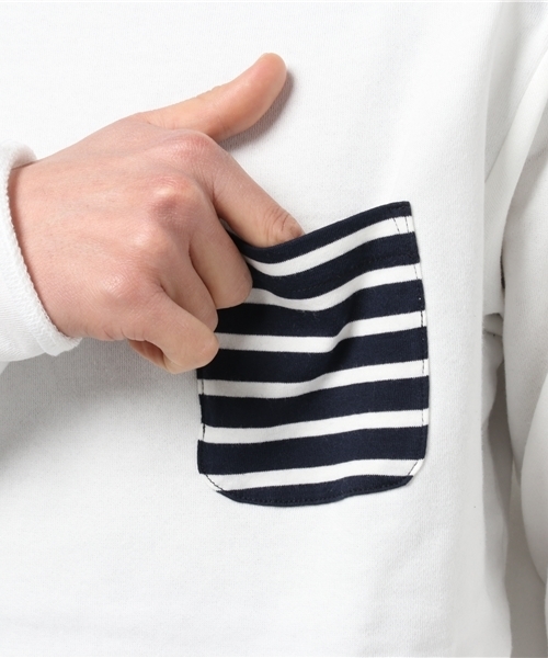 go slow caravan（ゴースローキャラバン）の「ガーゼウラケカットオフクルー（スウェット・メンズ・ネイビー/ホワイト/オリーブ/杢グレー・MEDIUM/LARGE）」の9枚目の写真