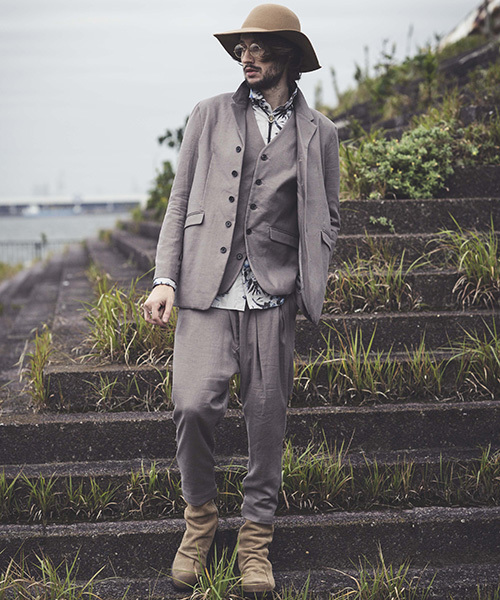 NO ID.（ノーアイディ）の「mj4467-ﾘﾈﾝｽﾄﾚｯﾁｽﾀﾝﾄﾞﾗﾍﾟﾙJKT ｼﾞｬｹｯﾄ（テーラードジャケット・メンズ・ブラウン/ブラック/グレー・1/3/2）」の5枚目の写真