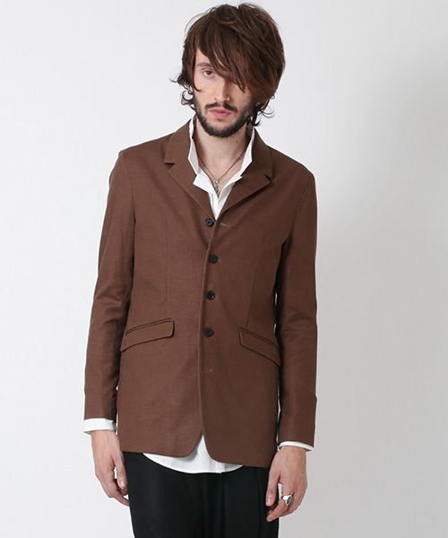 NO ID.（ノーアイディ）の「mj4467-ﾘﾈﾝｽﾄﾚｯﾁｽﾀﾝﾄﾞﾗﾍﾟﾙJKT ｼﾞｬｹｯﾄ（テーラードジャケット・メンズ・ブラウン/ブラック/グレー・1/3/2）」の6枚目の写真