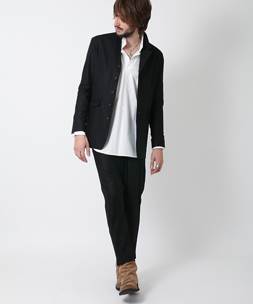 NO ID.（ノーアイディ）の「mj4467-ﾘﾈﾝｽﾄﾚｯﾁｽﾀﾝﾄﾞﾗﾍﾟﾙJKT ｼﾞｬｹｯﾄ（テーラードジャケット・メンズ・ブラウン/ブラック/グレー・1/3/2）」の12枚目の写真