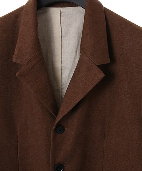 NO ID.（ノーアイディ）の「mj4467-ﾘﾈﾝｽﾄﾚｯﾁｽﾀﾝﾄﾞﾗﾍﾟﾙJKT ｼﾞｬｹｯﾄ（テーラードジャケット・メンズ・ブラウン/ブラック/グレー・1/3/2）」の19枚目の写真