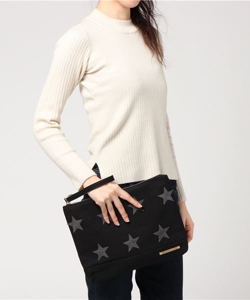 LBC(エルビーシー)の「COLDE フェイクスエードスターショルダーバッグ (ショルダーバッグ・レディース・グレー/ブラック・ONE SIZE)」の8枚目の写真