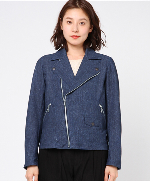 HYSTERIC GLAMOUR（ヒステリックグラマー）の「ダブルライダースジャケット（ライダースジャケット・レディース・ネイビー/ブラック・SMALL/MEDIUM）」の3枚目の写真