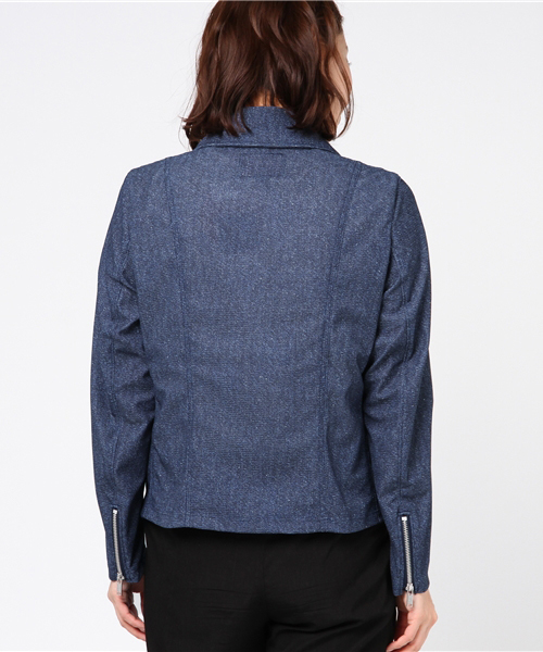 HYSTERIC GLAMOUR（ヒステリックグラマー）の「ダブルライダースジャケット（ライダースジャケット・レディース・ネイビー/ブラック・SMALL/MEDIUM）」の6枚目の写真