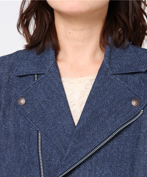 HYSTERIC GLAMOUR（ヒステリックグラマー）の「ダブルライダースジャケット（ライダースジャケット・レディース・ネイビー/ブラック・SMALL/MEDIUM）」の5枚目の写真