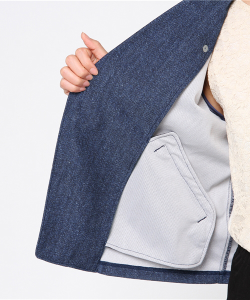 HYSTERIC GLAMOUR（ヒステリックグラマー）の「ダブルライダースジャケット（ライダースジャケット・レディース・ネイビー/ブラック・SMALL/MEDIUM）」の8枚目の写真