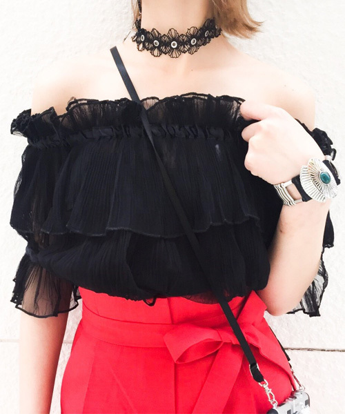 Narcissus ナルシス の Cheap By Vanite プリーツオフショルダートップス Tシャツ カットソー Wear