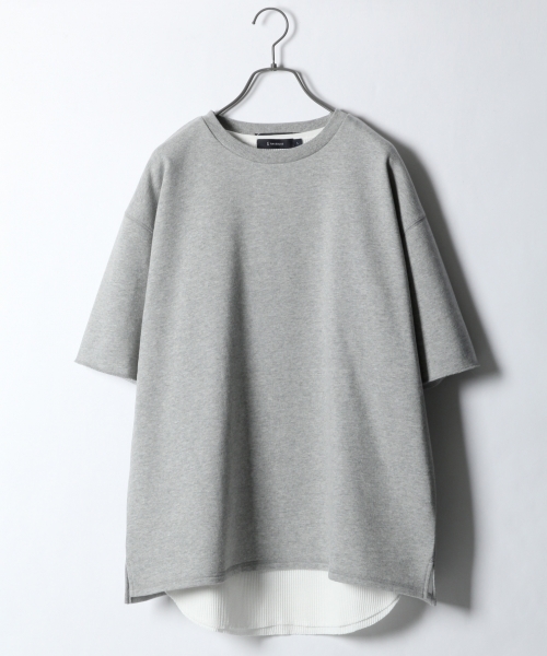 RAGEBLUE(レイジブルー)の「【吸水速乾】裏毛ドロップスウェットクルー半袖/751521(Tシャツ/カットソー・メンズ・ライトブルー/ベージュ/グレー/ホワイト/レッド/グリーン/イエロー/パープル/ピンク・SMALL/LARGE/MEDIUM)」の3枚目の写真