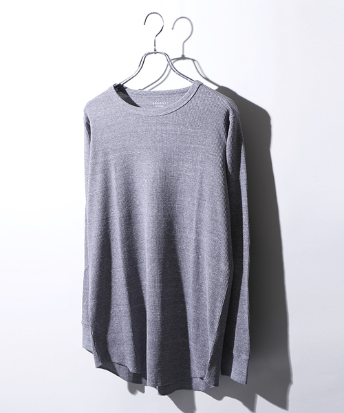 WEGO(ウィゴー)の「WEGO/カラーロングワッフルカットソー(Tシャツ/カットソー・メンズ・ホワイト/ブラック/ワイン/ホワイト系その他5/杢グレー/カーキ/ライトピンク・LARGE/MEDIUM/SMALL)」の4枚目の写真