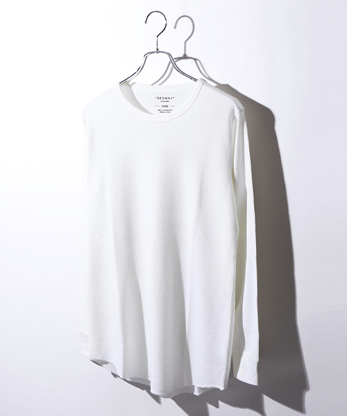 WEGO(ウィゴー)の「WEGO/カラーロングワッフルカットソー(Tシャツ/カットソー・メンズ・ホワイト/ブラック/ワイン/ホワイト系その他5/杢グレー/カーキ/ライトピンク・LARGE/MEDIUM/SMALL)」の2枚目の写真