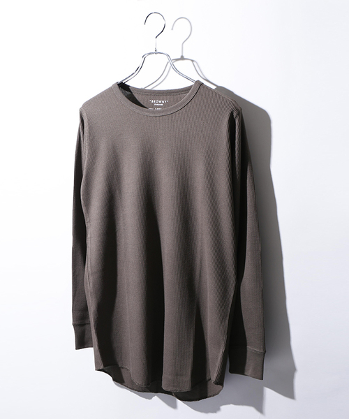 WEGO(ウィゴー)の「WEGO/カラーロングワッフルカットソー(Tシャツ/カットソー・メンズ・ホワイト/ブラック/ワイン/ホワイト系その他5/杢グレー/カーキ/ライトピンク・LARGE/MEDIUM/SMALL)」の5枚目の写真