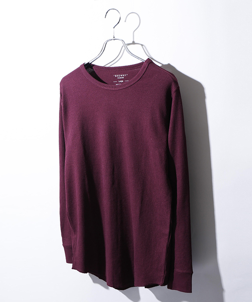 WEGO(ウィゴー)の「WEGO/カラーロングワッフルカットソー(Tシャツ/カットソー・メンズ・ホワイト/ブラック/ワイン/ホワイト系その他5/杢グレー/カーキ/ライトピンク・LARGE/MEDIUM/SMALL)」の7枚目の写真