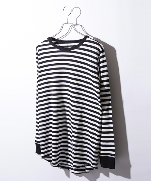 WEGO(ウィゴー)の「WEGO/カラーロングワッフルカットソー(Tシャツ/カットソー・メンズ・ホワイト/ブラック/ワイン/ホワイト系その他5/杢グレー/カーキ/ライトピンク・LARGE/MEDIUM/SMALL)」の3枚目の写真