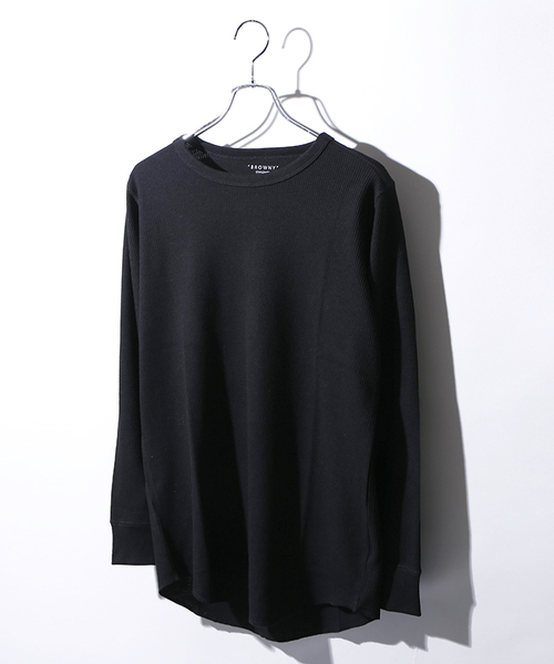 WEGO(ウィゴー)の「WEGO/カラーロングワッフルカットソー(Tシャツ/カットソー・メンズ・ホワイト/ブラック/ワイン/ホワイト系その他5/杢グレー/カーキ/ライトピンク・LARGE/MEDIUM/SMALL)」の1枚目の写真