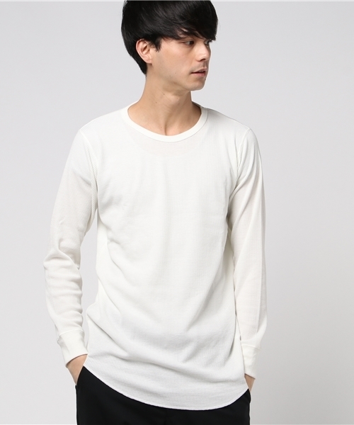 WEGO(ウィゴー)の「WEGO/カラーロングワッフルカットソー(Tシャツ/カットソー・メンズ・ホワイト/ブラック/ワイン/ホワイト系その他5/杢グレー/カーキ/ライトピンク・LARGE/MEDIUM/SMALL)」の20枚目の写真