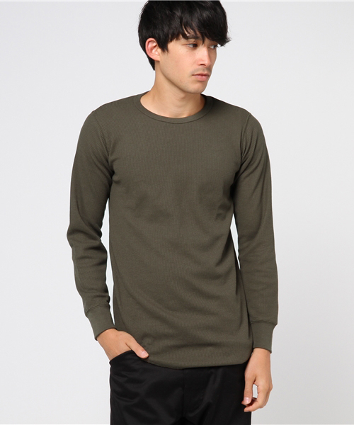 WEGO(ウィゴー)の「WEGO/カラーロングワッフルカットソー(Tシャツ/カットソー・メンズ・ホワイト/ブラック/ワイン/ホワイト系その他5/杢グレー/カーキ/ライトピンク・LARGE/MEDIUM/SMALL)」の16枚目の写真