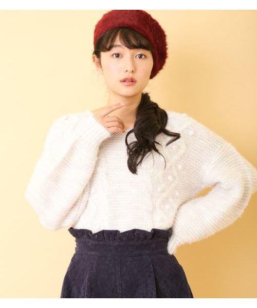 OLIVE des OLIVE（オリーブデオリーブ）の「ミックスヤーンプルオーバー（ニット/セーター・レディース・サックスブルー/ラベンダー・FREE）」の2枚目の写真