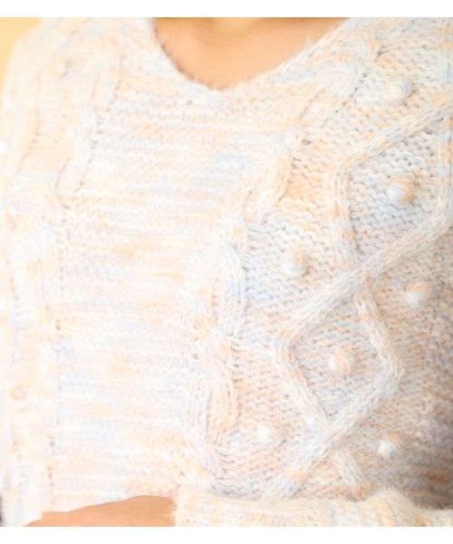 OLIVE des OLIVE（オリーブデオリーブ）の「ミックスヤーンプルオーバー（ニット/セーター・レディース・サックスブルー/ラベンダー・FREE）」の5枚目の写真