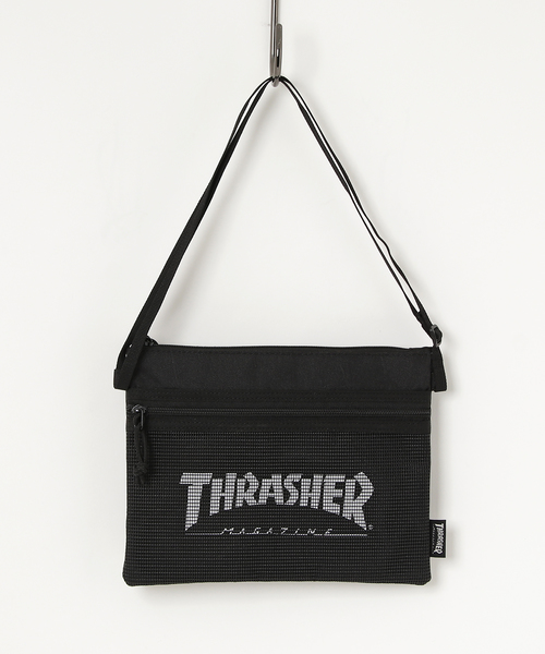 THRASHER（スラッシャー）の「THRASHERサコッシュ [ボディバック/ウエストポーチ］（ショルダーバッグ・メンズ・ホワイト/ブラック・フリー）」の2枚目の写真