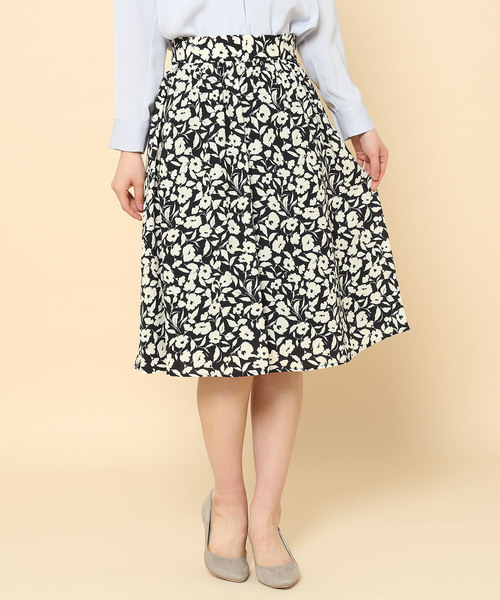 ROPE' PICNIC（ロペピクニック）の「【セットアップ対応】バイカラーフラワースカート（スカート・レディース・ネイビー・38/36）」の3枚目の写真