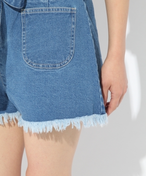 Heather（ヘザー）の「ウエストリボンフリンジショートパンツ 791682（デニムパンツ・レディース・ベージュ/ネイビー/ブルー・M/S）」の18枚目の写真