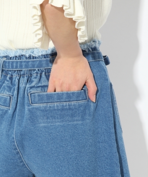 Heather（ヘザー）の「ウエストリボンフリンジショートパンツ 791682（デニムパンツ・レディース・ベージュ/ネイビー/ブルー・M/S）」の20枚目の写真