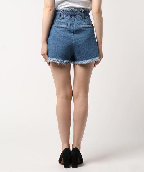 Heather（ヘザー）の「ウエストリボンフリンジショートパンツ 791682（デニムパンツ・レディース・ベージュ/ネイビー/ブルー・M/S）」の5枚目の写真