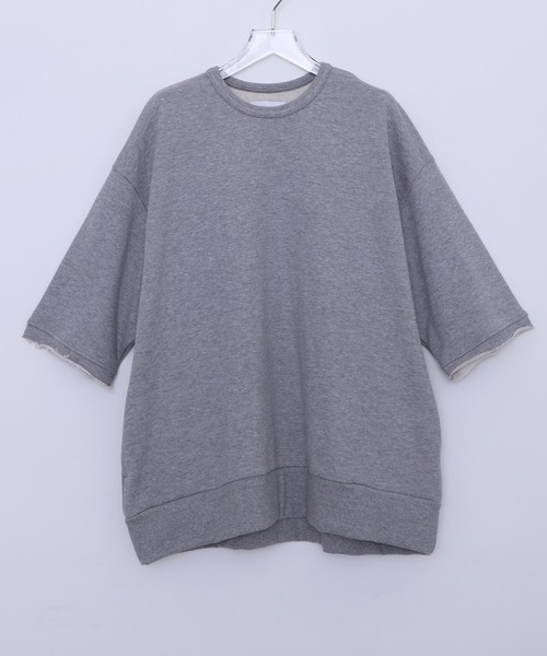 STUDIOUS（ステュディオス）の「【STUDIOUS】AZUMAビッグシルエットハーフスリーブスウェットシャツ（スウェット・メンズ・ネイビー/ブラック/ブルー/グレー/ホワイト・1/2/3）」の3枚目の写真