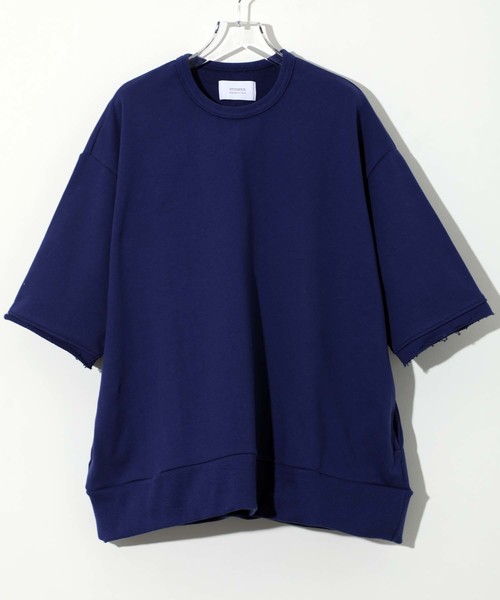 STUDIOUS（ステュディオス）の「【STUDIOUS】AZUMAビッグシルエットハーフスリーブスウェットシャツ（スウェット・メンズ・ネイビー/ブラック/ブルー/グレー/ホワイト・1/2/3）」の5枚目の写真