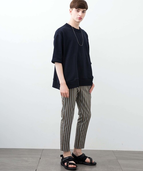 STUDIOUS（ステュディオス）の「【STUDIOUS】AZUMAビッグシルエットハーフスリーブスウェットシャツ（スウェット・メンズ・ネイビー/ブラック/ブルー/グレー/ホワイト・1/2/3）」の8枚目の写真