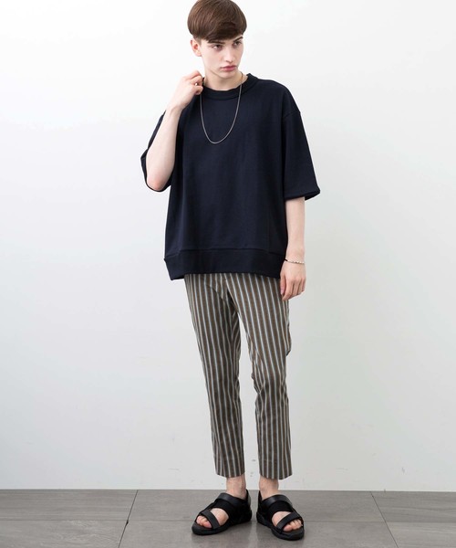 STUDIOUS（ステュディオス）の「【STUDIOUS】AZUMAビッグシルエットハーフスリーブスウェットシャツ（スウェット・メンズ・ネイビー/ブラック/ブルー/グレー/ホワイト・1/2/3）」の9枚目の写真