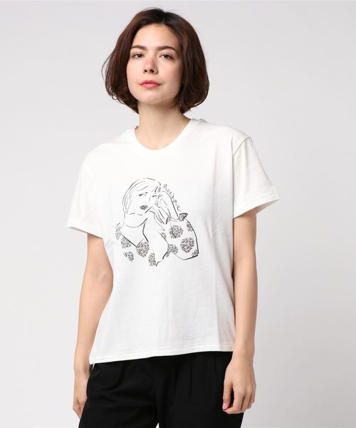 Moname（モナーム）の「Tシャツ 半袖（Tシャツ/カットソー・レディース・ホワイト/ホワイト系その他/ブラック/グリーン・S/M）」の2枚目の写真