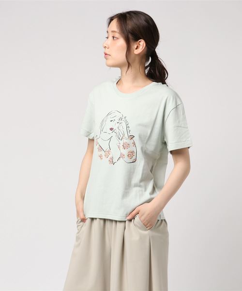 Moname（モナーム）の「Tシャツ 半袖（Tシャツ/カットソー・レディース・ホワイト/ホワイト系その他/ブラック/グリーン・S/M）」の4枚目の写真