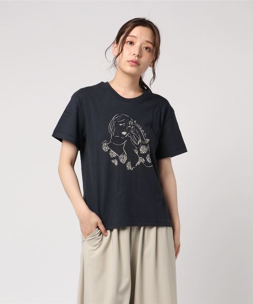 Moname（モナーム）の「Tシャツ 半袖（Tシャツ/カットソー・レディース・ホワイト/ホワイト系その他/ブラック/グリーン・S/M）」の3枚目の写真