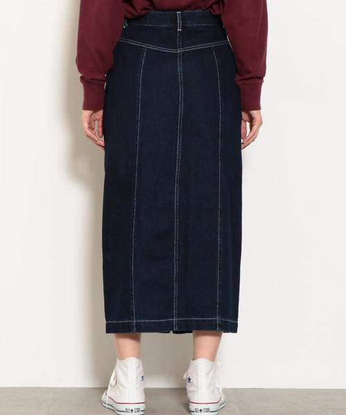 green label relaxing(グリーンレーベルリラクシング)の「SC ステッチ タイト デニム スカート(デニムスカート・レディース・ネイビー/ブラック・38/36)」の6枚目の写真