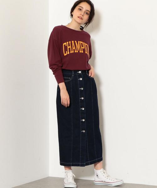 green label relaxing(グリーンレーベルリラクシング)の「SC ステッチ タイト デニム スカート(デニムスカート・レディース・ネイビー/ブラック・38/36)」の13枚目の写真