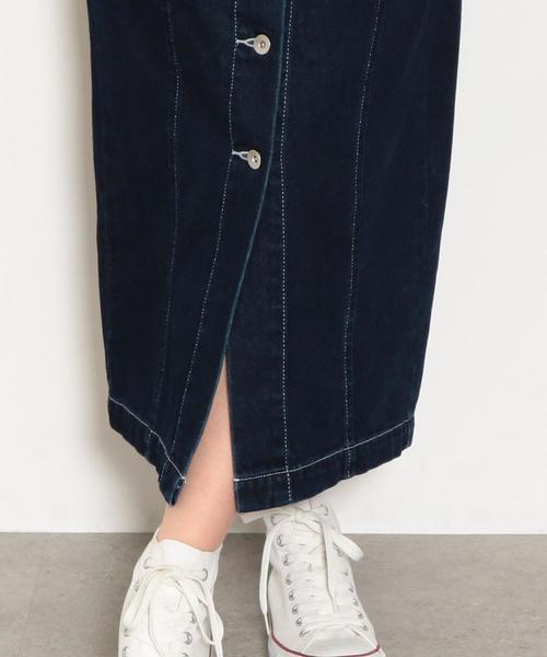 green label relaxing(グリーンレーベルリラクシング)の「SC ステッチ タイト デニム スカート(デニムスカート・レディース・ネイビー/ブラック・38/36)」の9枚目の写真