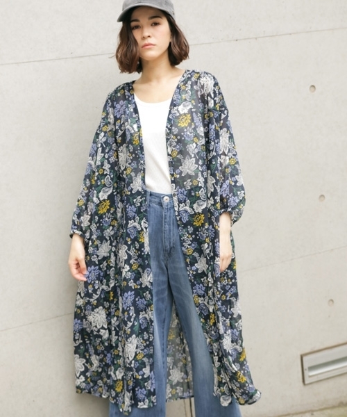 niko and...（ニコアンド）の「オリエンタル前開きワンピース（ワンピース・レディース・ネイビー/イエロー/ボルドー・MEDIUM/LARGE）」の2枚目の写真