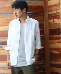 Confirm | Confirm / コンファーム コットンリネンスラブ7分袖シャツ(シャツ/ブラウス)