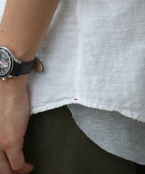 Confirm（コンファーム）の「Confirm / コンファーム コットンリネンスラブ7分袖シャツ（シャツ/ブラウス・メンズ・ホワイト/パープル/ネイビー/サックスブルー/オレンジ・M/L/XL）」の19枚目の写真