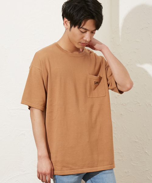 Lee（リー）の「Lee リー / KNIT LOOSE FIT POKET TEE ニットルーズフィットポケットTEE ビッグシルエットポケT / LT2376（Tシャツ/カットソー・メンズ・ネイビー/ブラック/レッド/キャメル/ホワイト・SMALL/MEDIUM/LARGE/X-LARGE）」の5枚目の写真