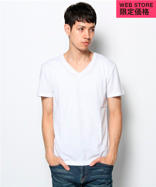 GIORDANO(ジョルダーノ)の「GIORDANO/コットンストレッチVネックT半袖(Tシャツ/カットソー・メンズ・ホワイト/ブラック/ヘザ-グレー/グリーン/ダークグリーン/ブルー/イエロー/ピンク/ワインレッド/オレンジ・SMALL/MEDIUM/LARGE/X-LARGE)」の2枚目の写真