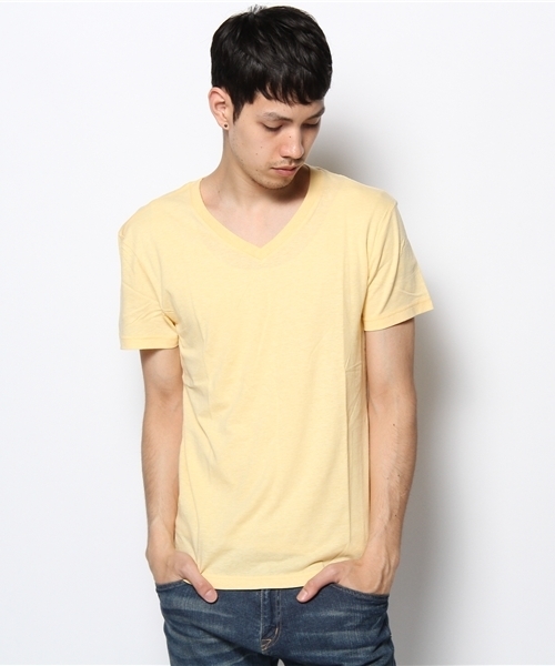 GIORDANO(ジョルダーノ)の「GIORDANO/コットンストレッチVネックT半袖(Tシャツ/カットソー・メンズ・ホワイト/ブラック/ヘザ-グレー/グリーン/ダークグリーン/ブルー/イエロー/ピンク/ワインレッド/オレンジ・SMALL/MEDIUM/LARGE/X-LARGE)」の8枚目の写真