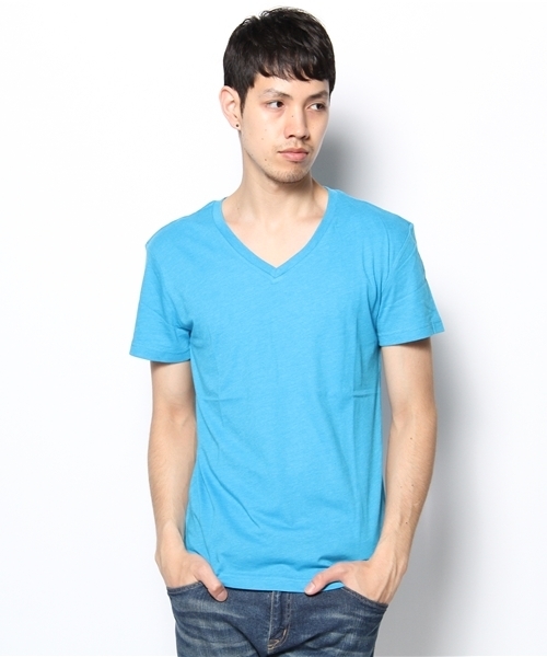 GIORDANO(ジョルダーノ)の「GIORDANO/コットンストレッチVネックT半袖(Tシャツ/カットソー・メンズ・ホワイト/ブラック/ヘザ-グレー/グリーン/ダークグリーン/ブルー/イエロー/ピンク/ワインレッド/オレンジ・SMALL/MEDIUM/LARGE/X-LARGE)」の7枚目の写真